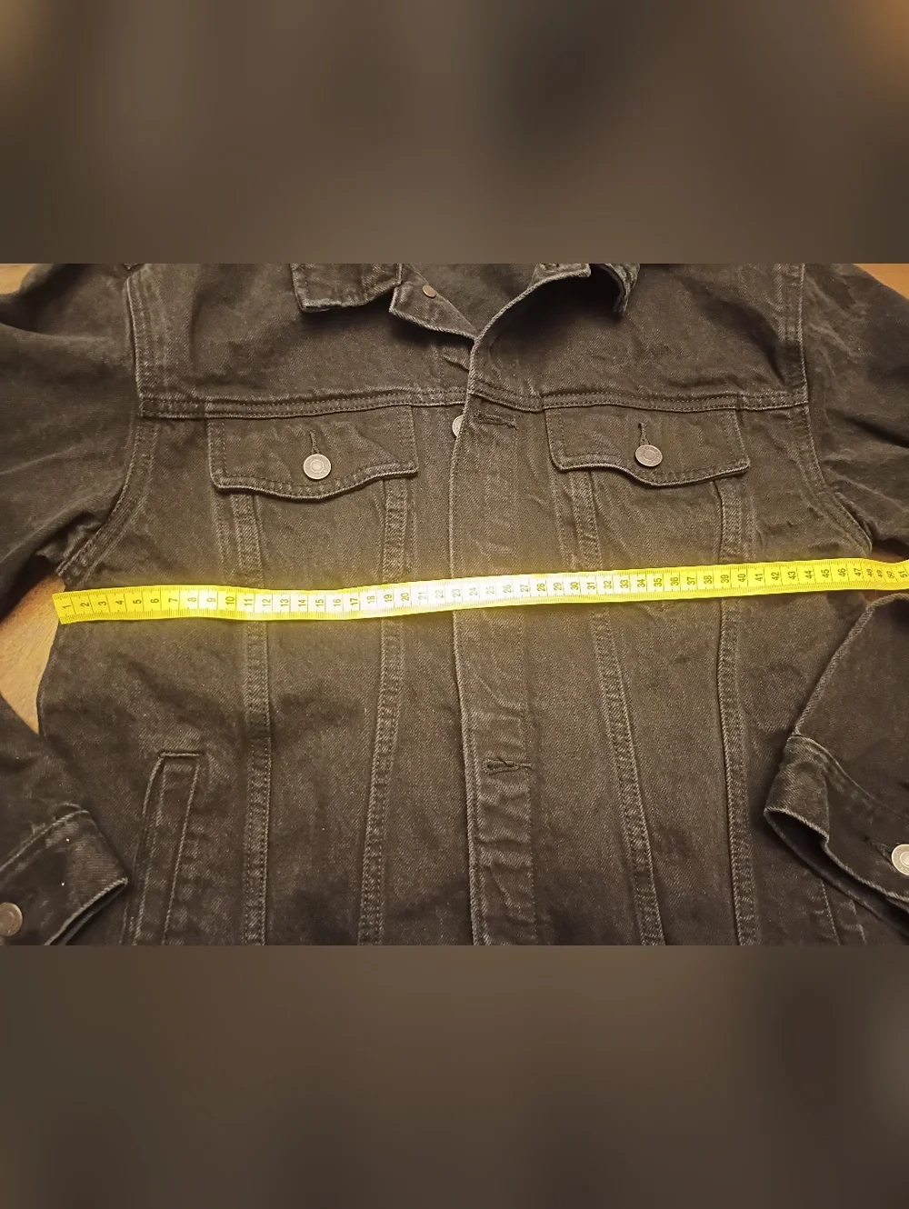 Old Navy Boys Black Denim Trucker Jacket XXL 18 Button Front Jean Jacket